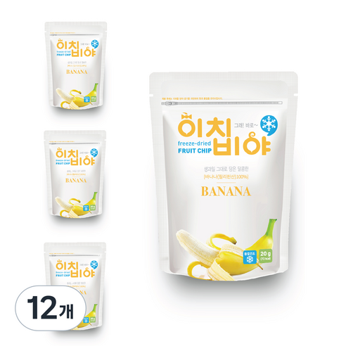 이치비야 동결건조 과일칩, 15g, 12개, 바나나
