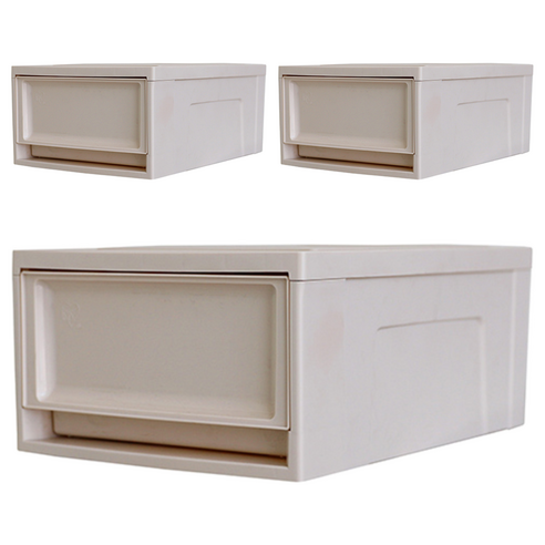 아이리스 1단 서랍함 BC 370, 베이지, 26.4 x 37 x 16 cm, 3개
