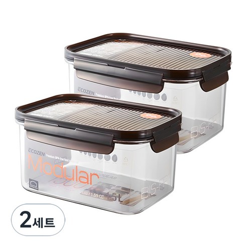 락앤락 비스프리 모듈러 직사각 1.5L, 2세트, 1.5L 2P
