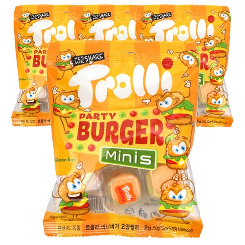 일광제과 복분자젤리, 280g, 5개 9 트롤리 미니버거 모양젤리, 50g, 4개