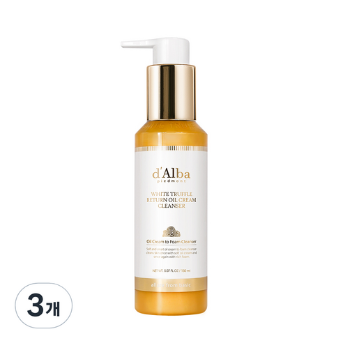 달바 화이트 트러플 리턴 오일 크림 클렌저, 150ml, 3개