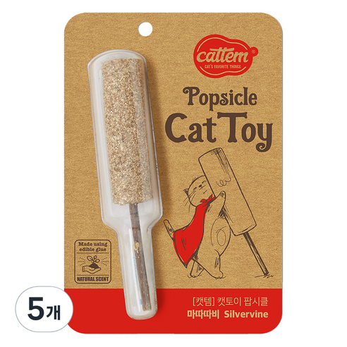캣템 고양이 팝시클 장난감 2 x 13 cm, 5개, 마따따비