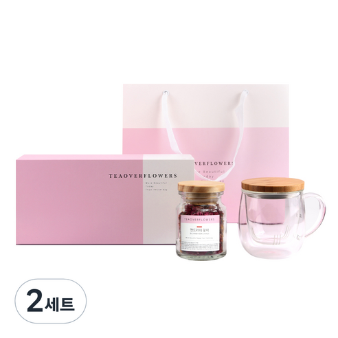 꽃보다차 모어뷰티풀 티머그 꽃차 선물세트, 맨드라미 꽃차 + 티머그 + 선물상자, 2세트