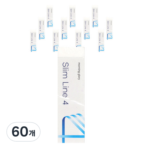 모닝글로리 500 슬림 라인 지우개 4mm, 화이트, 60개