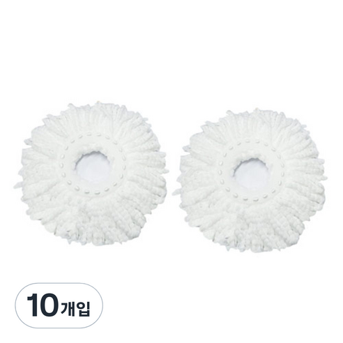 오션웰라이프 물걸레 밀대청소기 리필 걸레 화이트, 10개