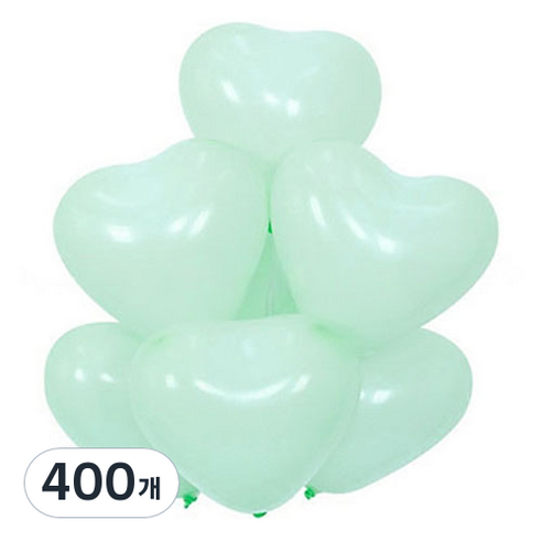 그래다다 마카롱 하트 풍선, 그린, 400개