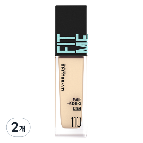 메이블린 핏 미 매트 포어리스 에스피어프22 30ml, 110호 포슬린, 2개