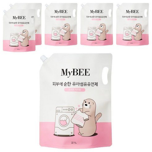 마이비 피부에순한 유아섬유유연제 스위트터치 리필, 6개, 2.1L