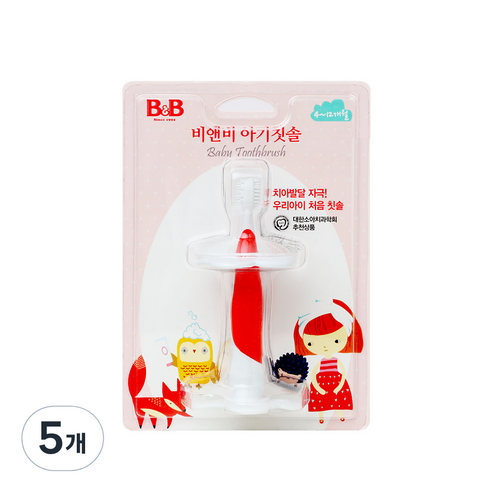 비앤비 아기칫솔, 혼합색상, 1개입, 5개