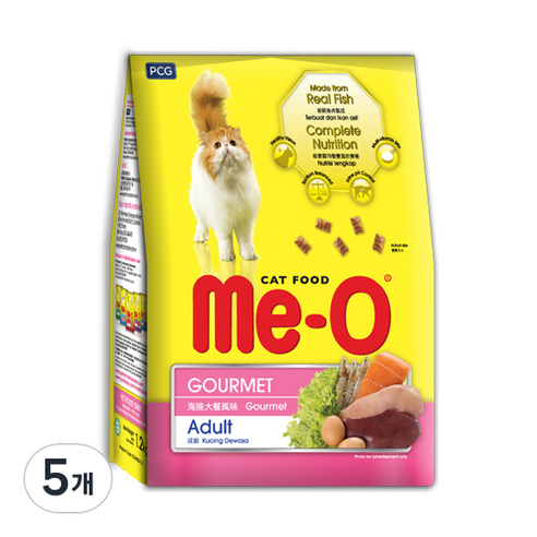 MeO 어덜트용 고양이 고메 건식사료, 1.1kg, 닭, 5개