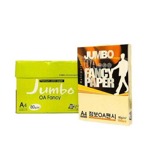 [동화오피스] 두성종이 OA 팬시페이퍼 80g 500매 / A4 색지 용지, P49.진노랑색