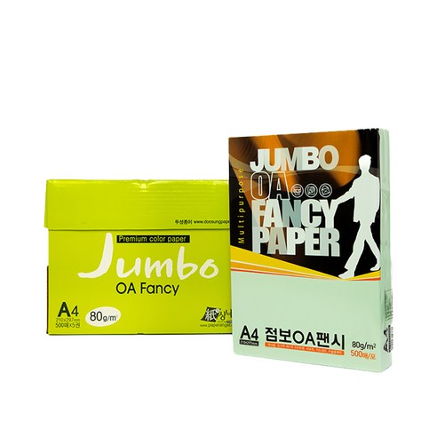 두성 종이 OA팬시페이퍼점보 80g 500매입, P56-메론색, 500매