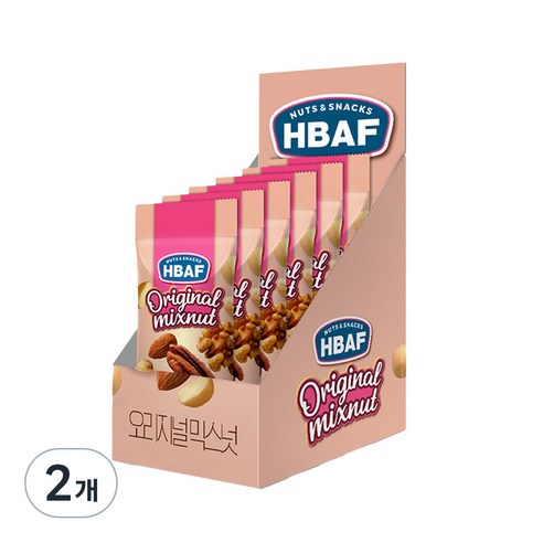 바프 넛츠앤스낵스 오리지널 믹스넛 30g x 6p, 180g, 2개