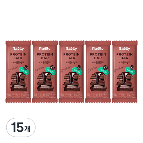 랠리 프로틴바 초콜릿청크맛, 58g, 15개