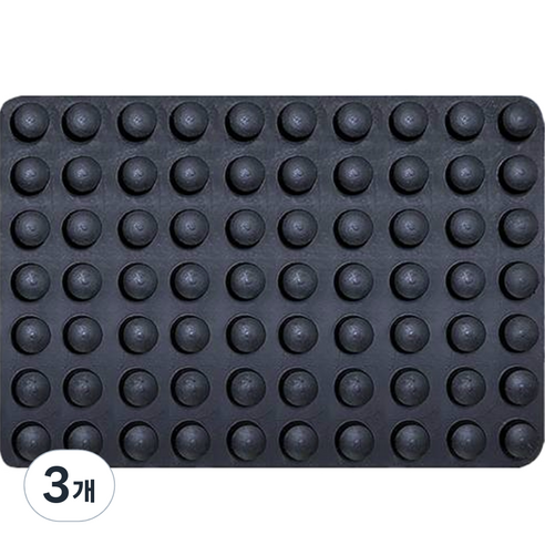 명가철물 3M 미끄럼방지 소음방지 실리콘 범폰 70p, 검정, 3개