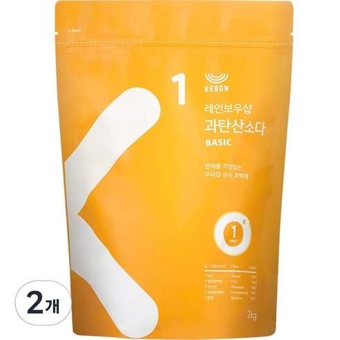 레인보우샵 과탄산소다 베이직 리필, 2kg, 2개