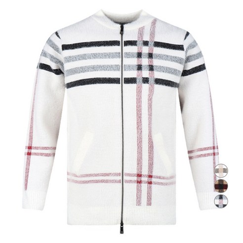 럭스골프 남성용 풀집업 체크 니트 가디건: 스타일과 편안함을 겸비한 필드 위 필수템 남성골프니트