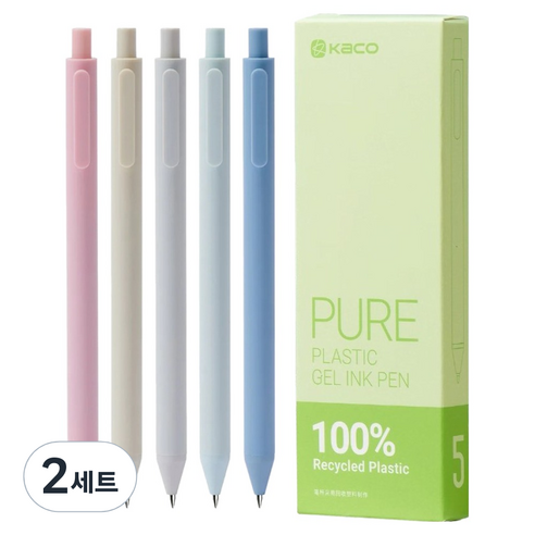 카코 네츄럴 스토리 퓨어 젤펜 5종 세트, 핑크, 베이지, 그린, 민트, 블루, 2세트