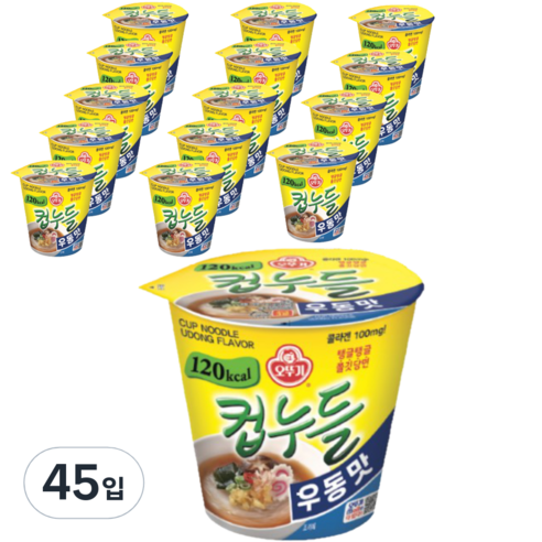 오뚜기 컵누들 우동 컵라면, 38.1g, 45개