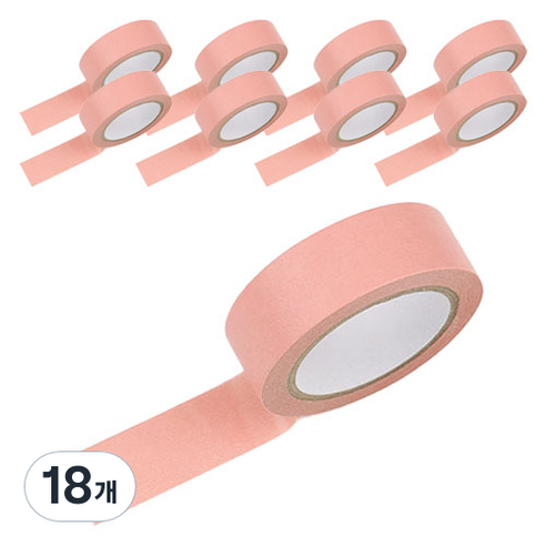 그래다다 컬러 테이프 45mm x 15 mm x 10m, 레드, 18개