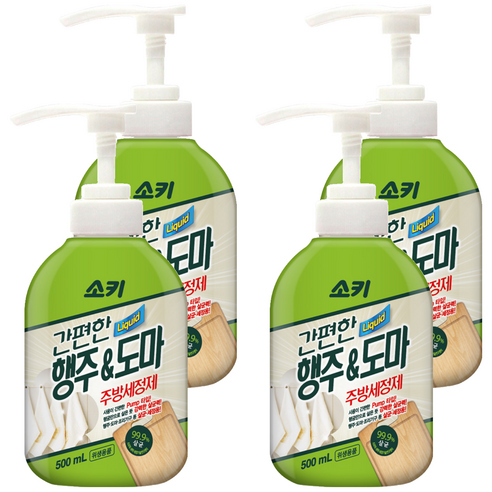 소키 간편한 행주 앤 도마 주방세정제, 500ml, 4개