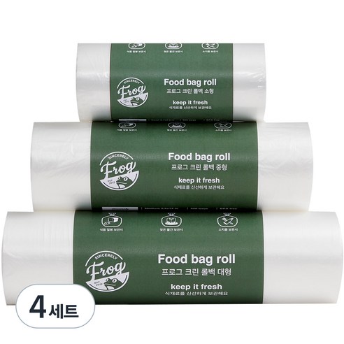 프로그 크린 위생 롤백 소형 200매 + 중형 200매 + 대형 200매, 혼합, 4세트