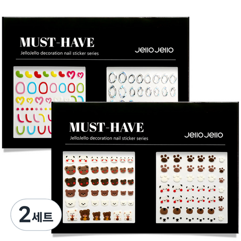 젤로젤로 머스트해브 젤네일 스티커 2종 세트, JNC-03, 2세트