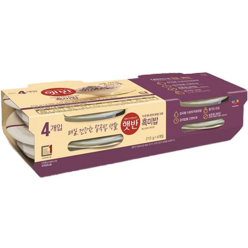 햇반 흑미밥, 210g, 4개