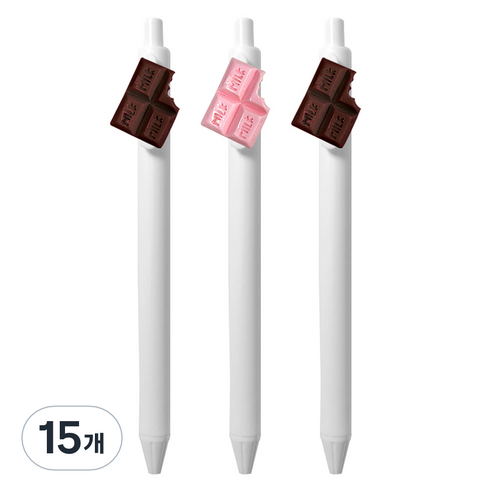 큐티 파츠 초콜릿 젤펜 0.5mm, 랜덤발송, 15개