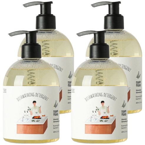 샤인메이커스 로즈마리 & 패출리 1종 안심세척 주방세제, 400ml, 4개