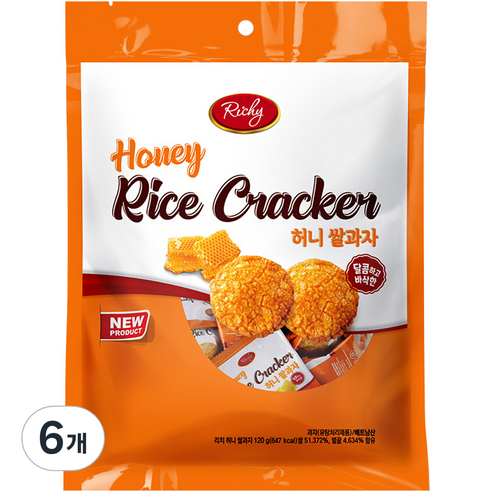 Richy 허니 쌀과자, 120g, 6개