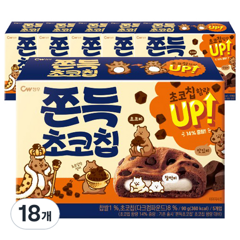 청우식품 쫀득 초코칩, 90g, 18개
