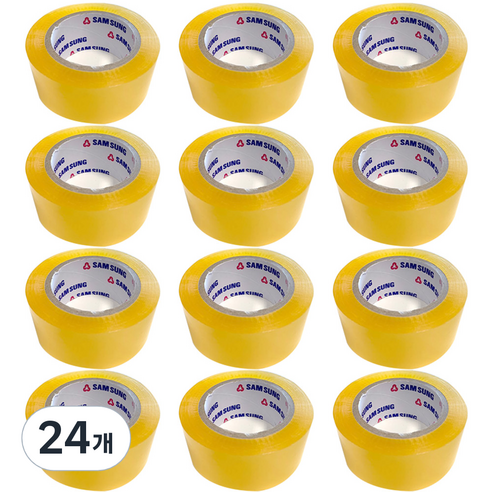 삼성테이프 국산 아크릴 투명 대용량 박스테이프 100m x 45mm, 24개