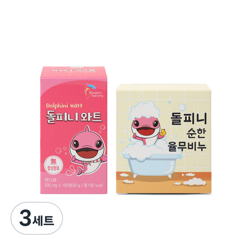 돌피니 순한 율무비누 + 돌피니와트 캔디, 3세트, 200g