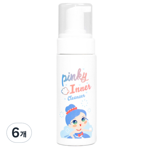 핑크공주 핑키 키즈 버블 이너 클렌저 산뜻한 향, 150ml, 6개