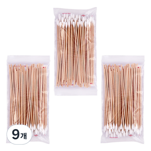 쓰리포 15cm 자작나무 긴 면봉, 100개입, 9개