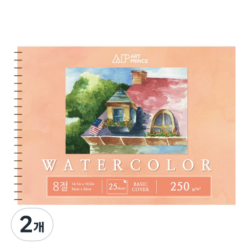 두성 아트프린스 워터컬러 수채화용 스프링 스케치북 250g W03, 8절, 25매, 2개