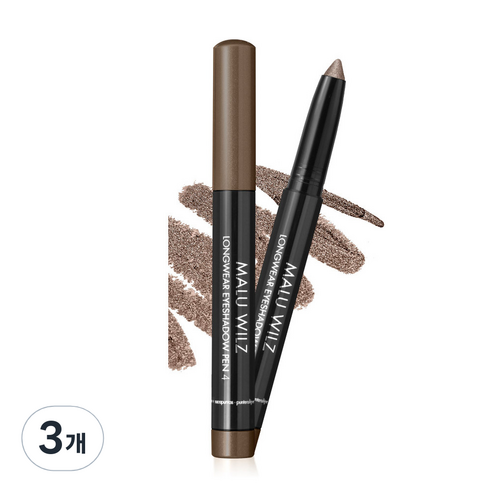 마루빌츠 롱웨어 아이섀도우 펜 1.4g, 4호 챠콜브라운, 3개