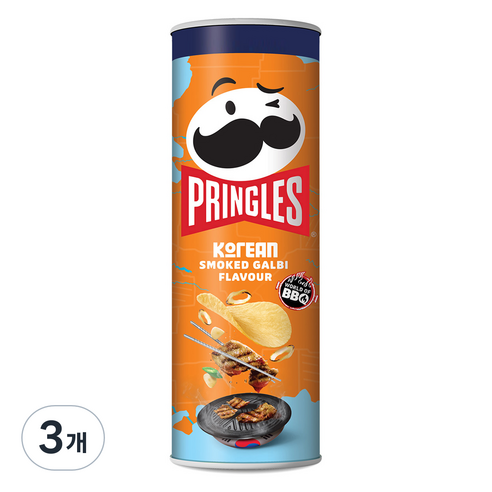 프링글스 숯불갈비맛 과자, 100g, 3개