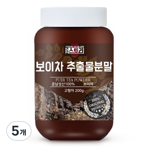 건강스토리 보이차 추출물 분말, 200g, 5개