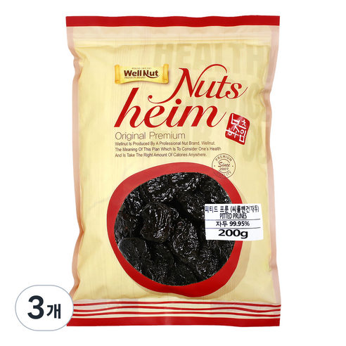 웰넛 건자두 푸룬, 200g, 3개