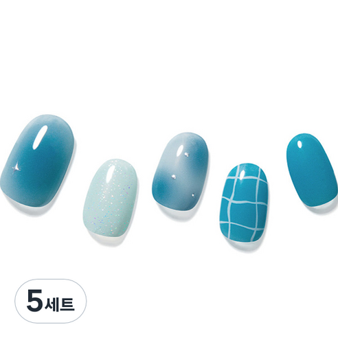 데싱디바 글로우 아쿠아 밤 네일스티커 세트, 5세트