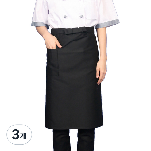 SF패션 허리 기본 앞치마 M, 검정, 3개