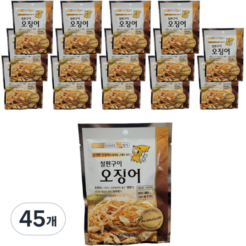 철판구이 오징어, 18g, 45개