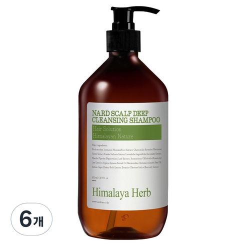 나드 부케가르니 두피 비듬 딥클렌징 가려움 케어 샴푸, 500ml, 6개
