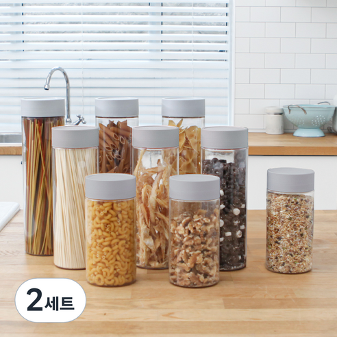 가쯔 다용도 냉장고 용기 중형 3p + 대형 3p + 특대형 3p 세트 라이트그레이, 2세트
