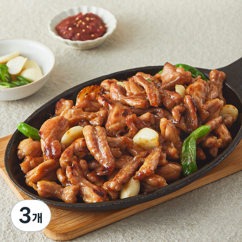 꾸브닝 신선한 국내산 닭고기 양념닭목살, 3개, 400g