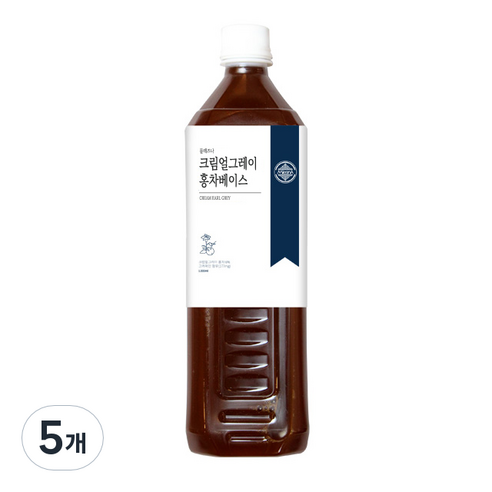 믈레즈나 크림얼그레이 홍차베이스, 5개, 1L