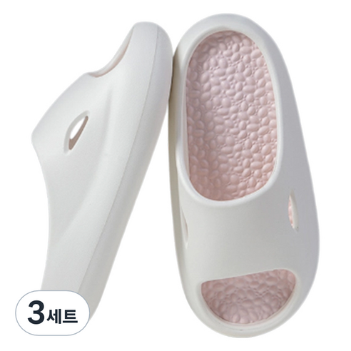 언헤브 투톤 유니크 지압 슬리퍼 250, 02 핑크, 3세트