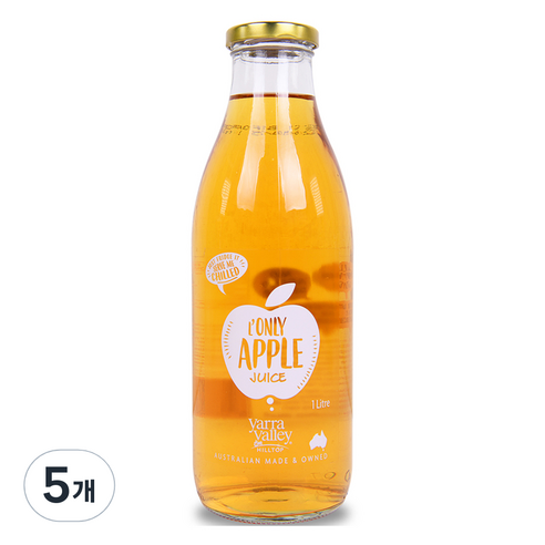 야라밸리 착즙 사과 주스, 5개, 1L